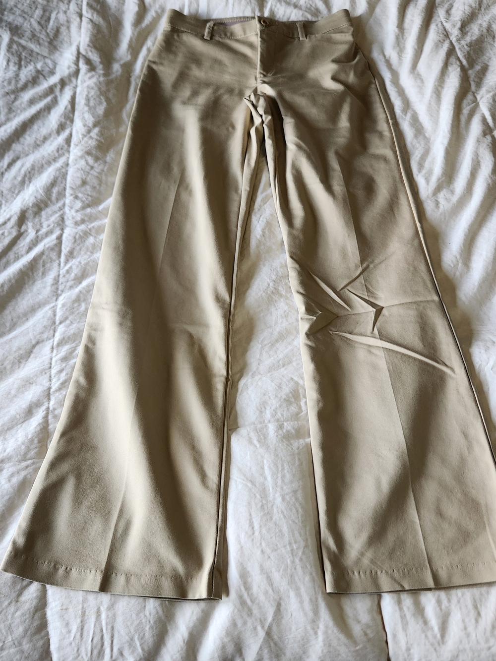 Lee Wide Leg Pants in Light Tan